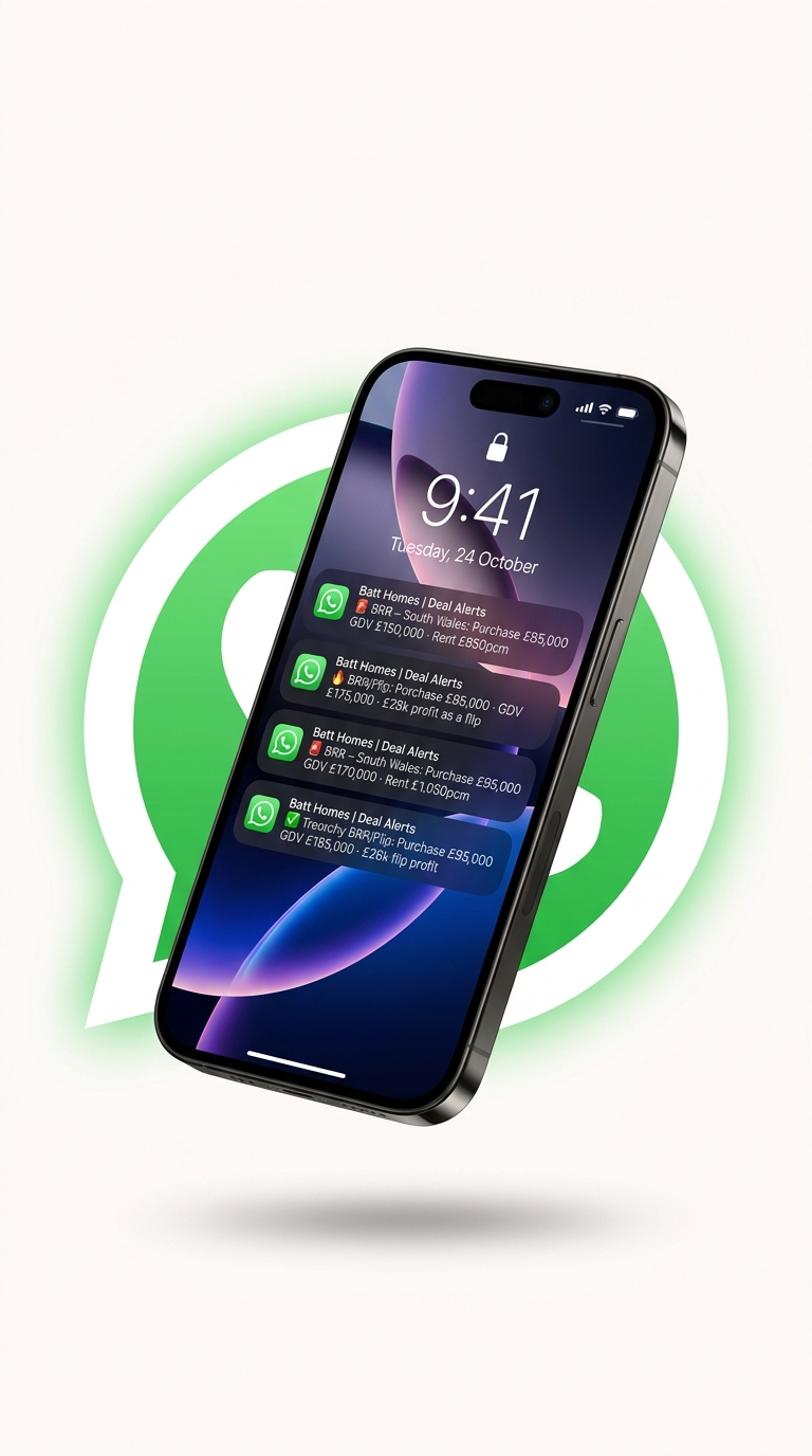Batt Homes WhatsApp deal alerts on iPhone